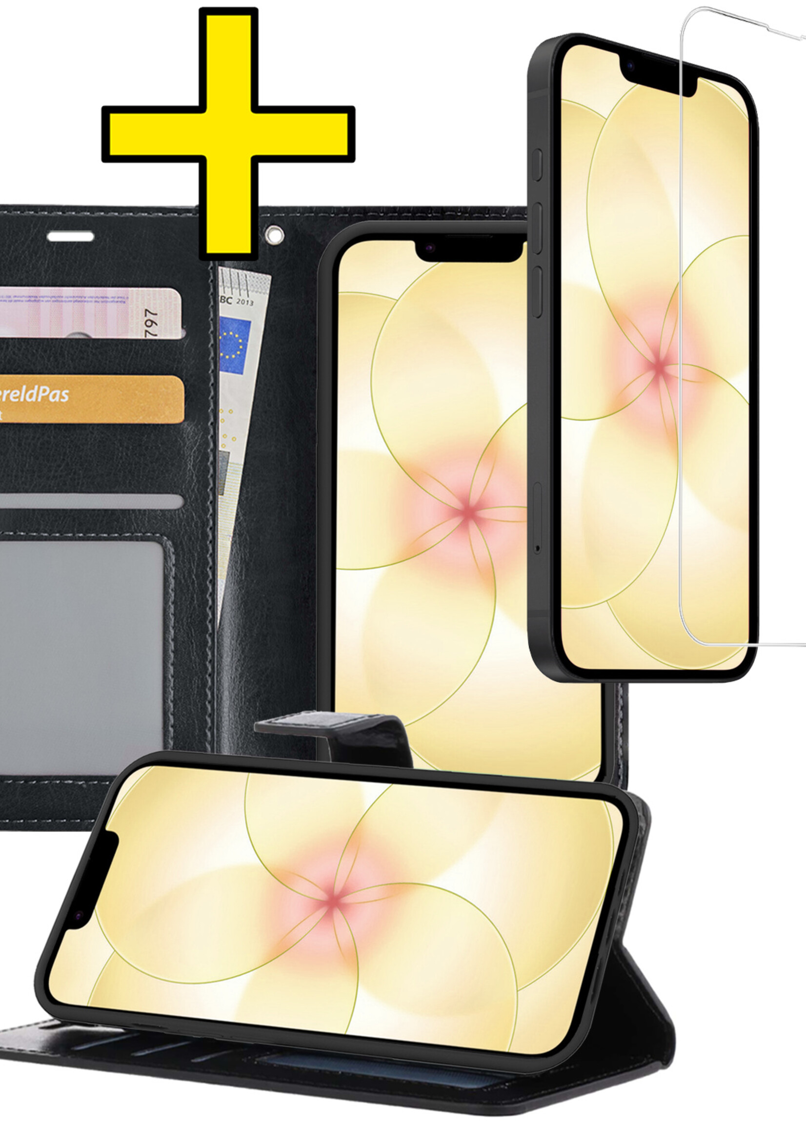 LUQ LUQ iPhone 17e Hoesje Bookcase Met Screenprotector - Zwart