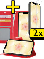 LUQ LUQ iPhone 17e Hoesje Bookcase Met 2x Screenprotector - Rood