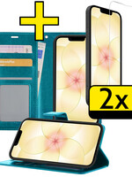 LUQ LUQ iPhone 17e Hoesje Bookcase Met 2x Screenprotector - Turquoise