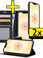 LUQ LUQ iPhone 17e Hoesje Bookcase Met 2x Screenprotector - Zwart