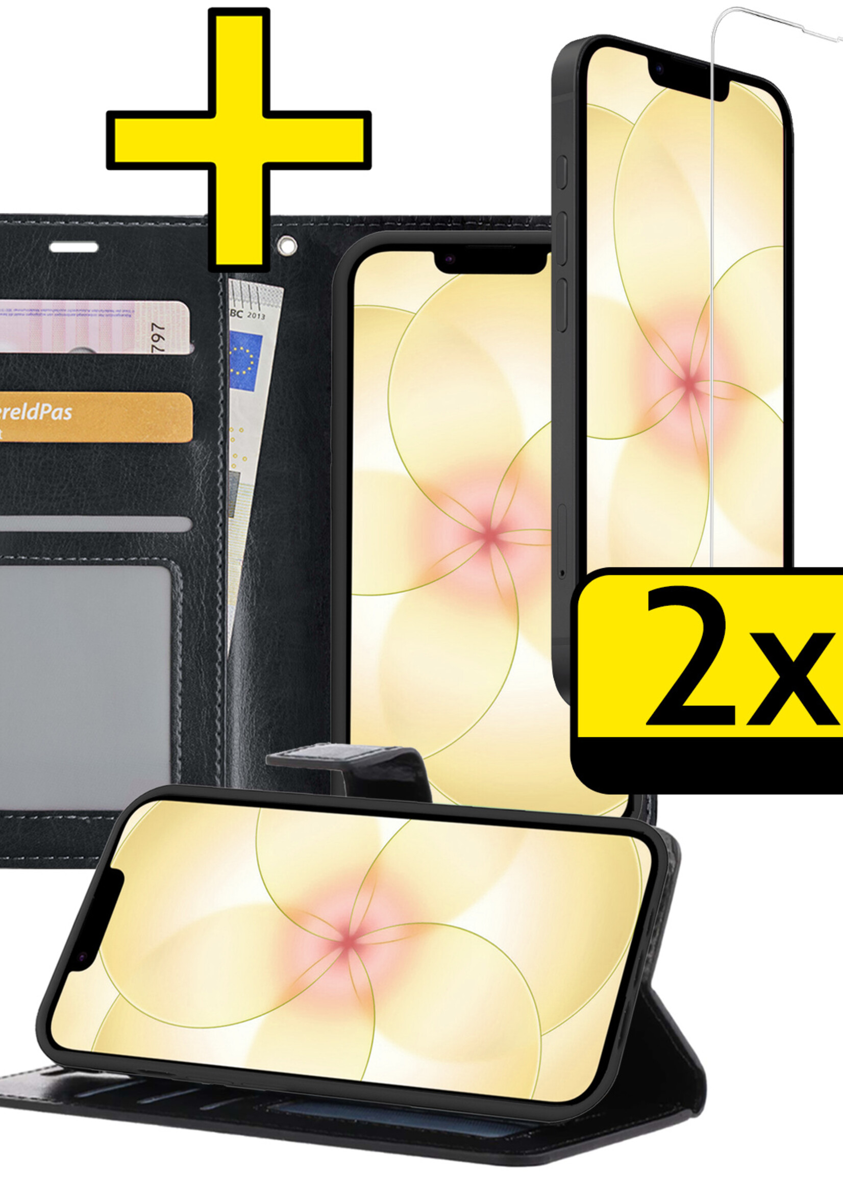 LUQ LUQ iPhone 17e Hoesje Bookcase Met 2x Screenprotector - Zwart