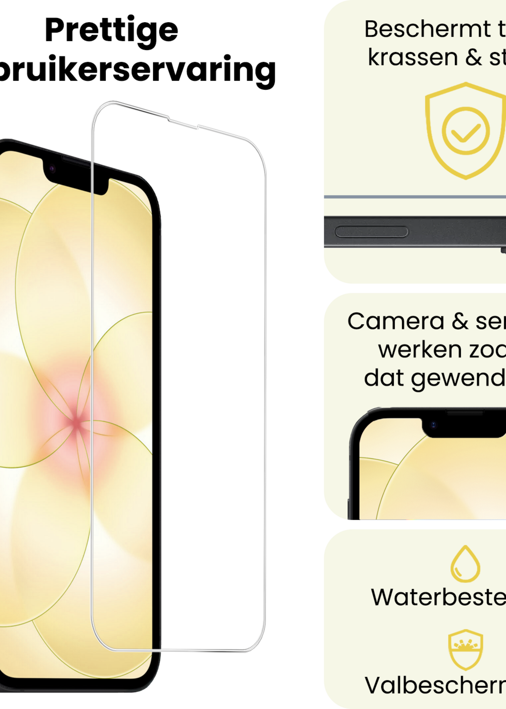 LUQ LUQ iPhone 17e Screenprotector Glas Met Dichte Notch - 3 PACK