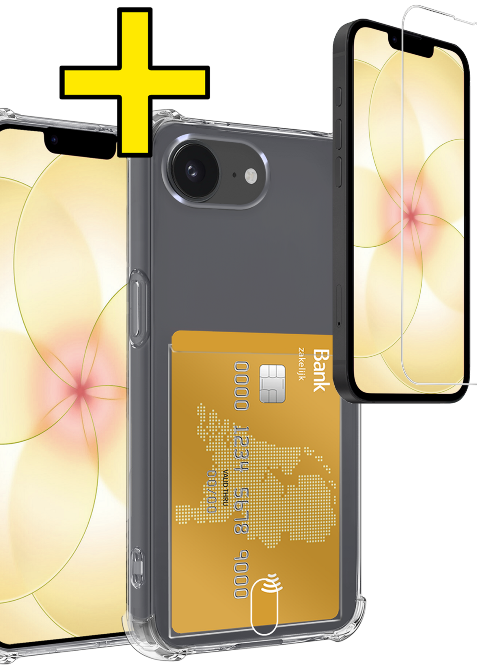 LUQ LUQ iPhone 17e Hoesje Pashouder Met Screenprotector