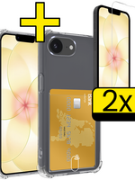 LUQ LUQ iPhone 17e Hoesje Pashouder Met 2x Screenprotector