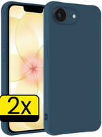 LUQ LUQ iPhone 17e Hoesje Siliconen - Donkerblauw - 2 PACK
