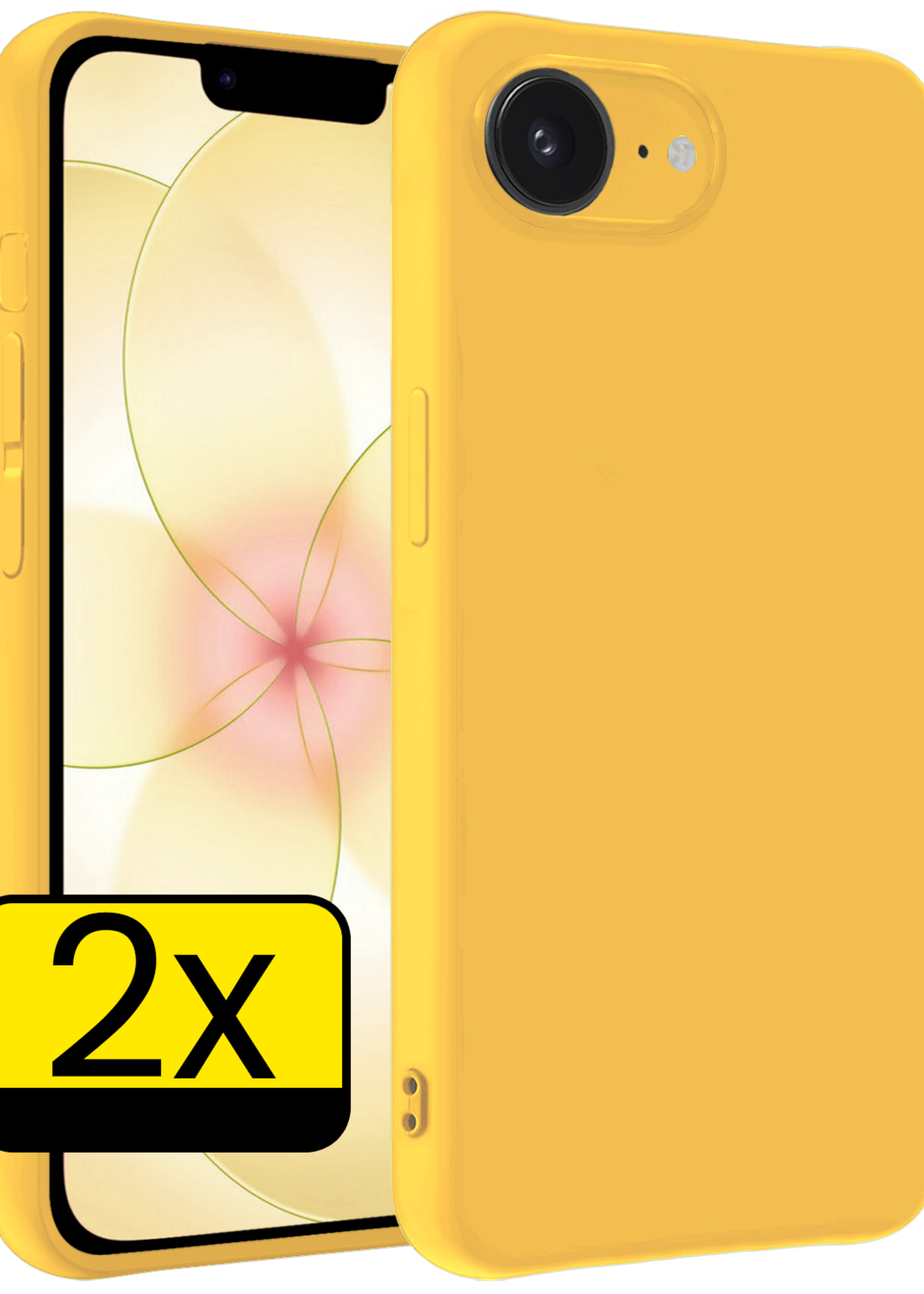 LUQ LUQ iPhone 17e Hoesje Siliconen - Geel - 2 PACK