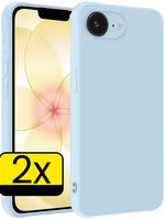 LUQ LUQ iPhone 17e Hoesje Siliconen - Lichtblauw - 2 PACK
