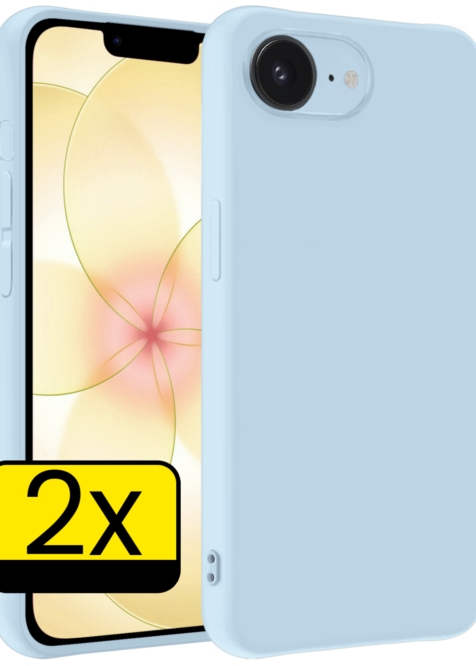 LUQ LUQ iPhone 17e Hoesje Siliconen - Lichtblauw - 2 PACK