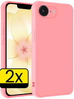 LUQ LUQ iPhone 17e Hoesje Siliconen - Lichtroze - 2 PACK
