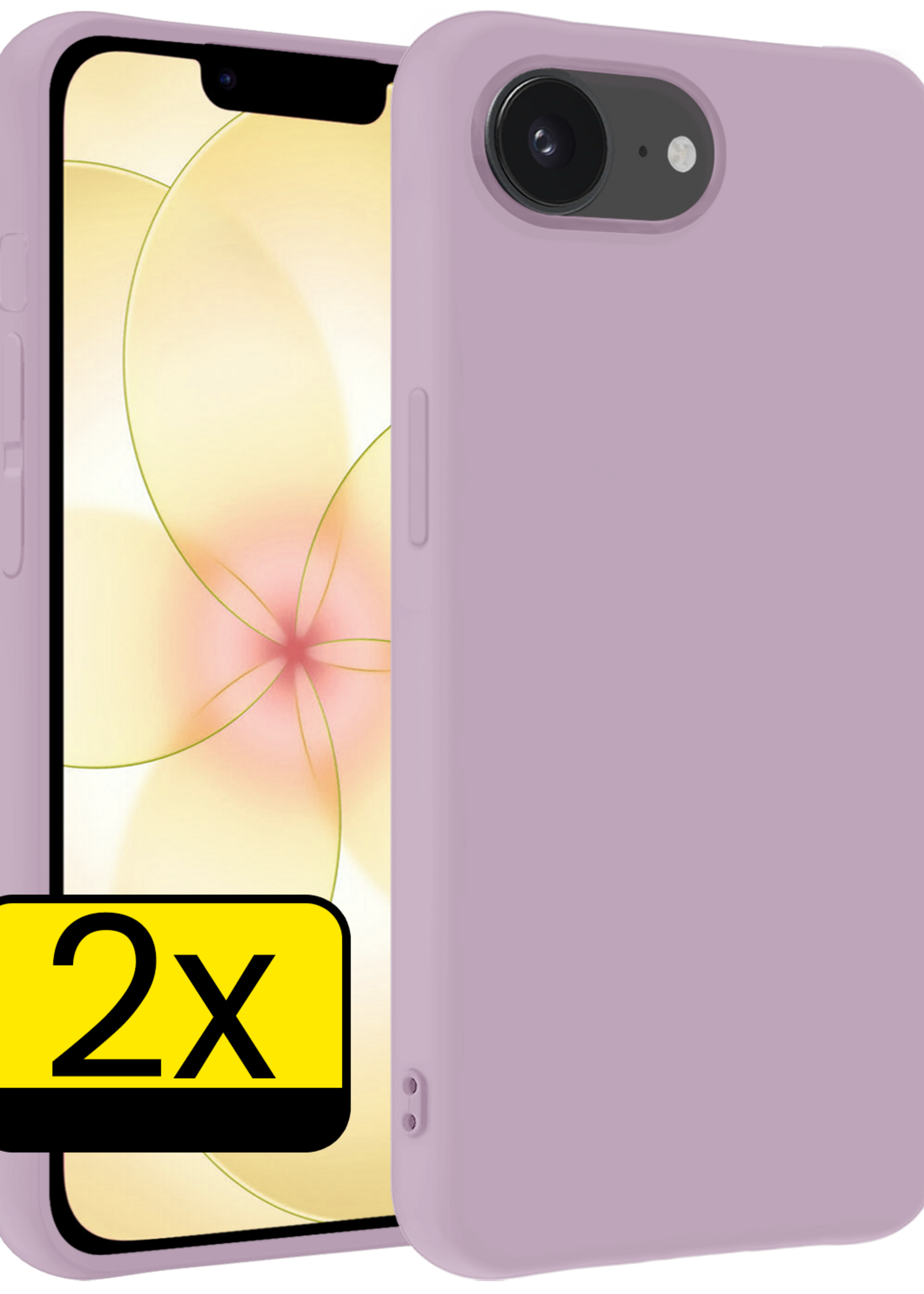 LUQ LUQ iPhone 17e Hoesje Siliconen - Lila - 2 PACK