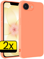 LUQ LUQ iPhone 17e Hoesje Siliconen - Perzik - 2 PACK
