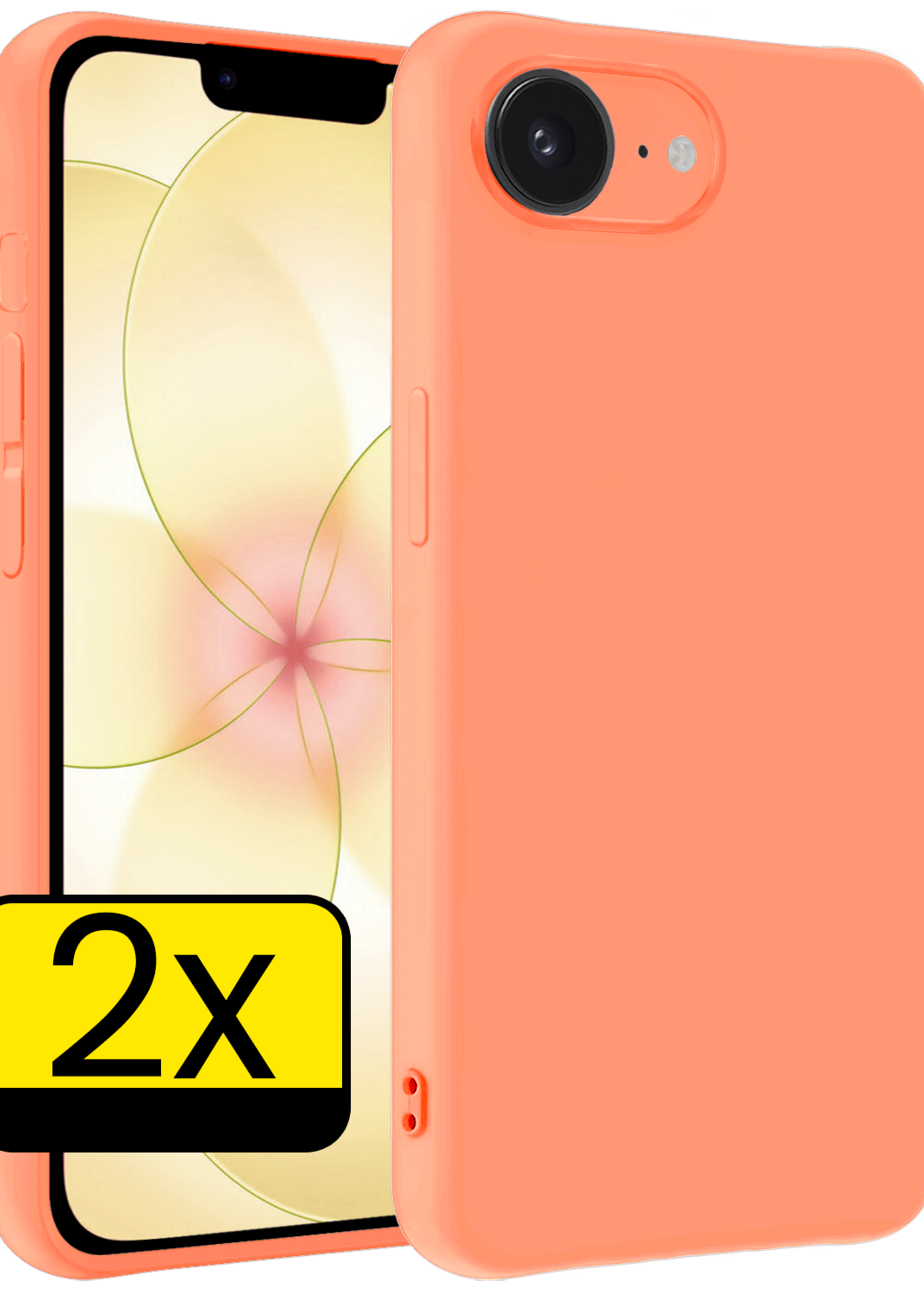 LUQ LUQ iPhone 17e Hoesje Siliconen - Perzik - 2 PACK