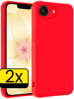LUQ LUQ iPhone 17e Hoesje Siliconen - Rood - 2 PACK