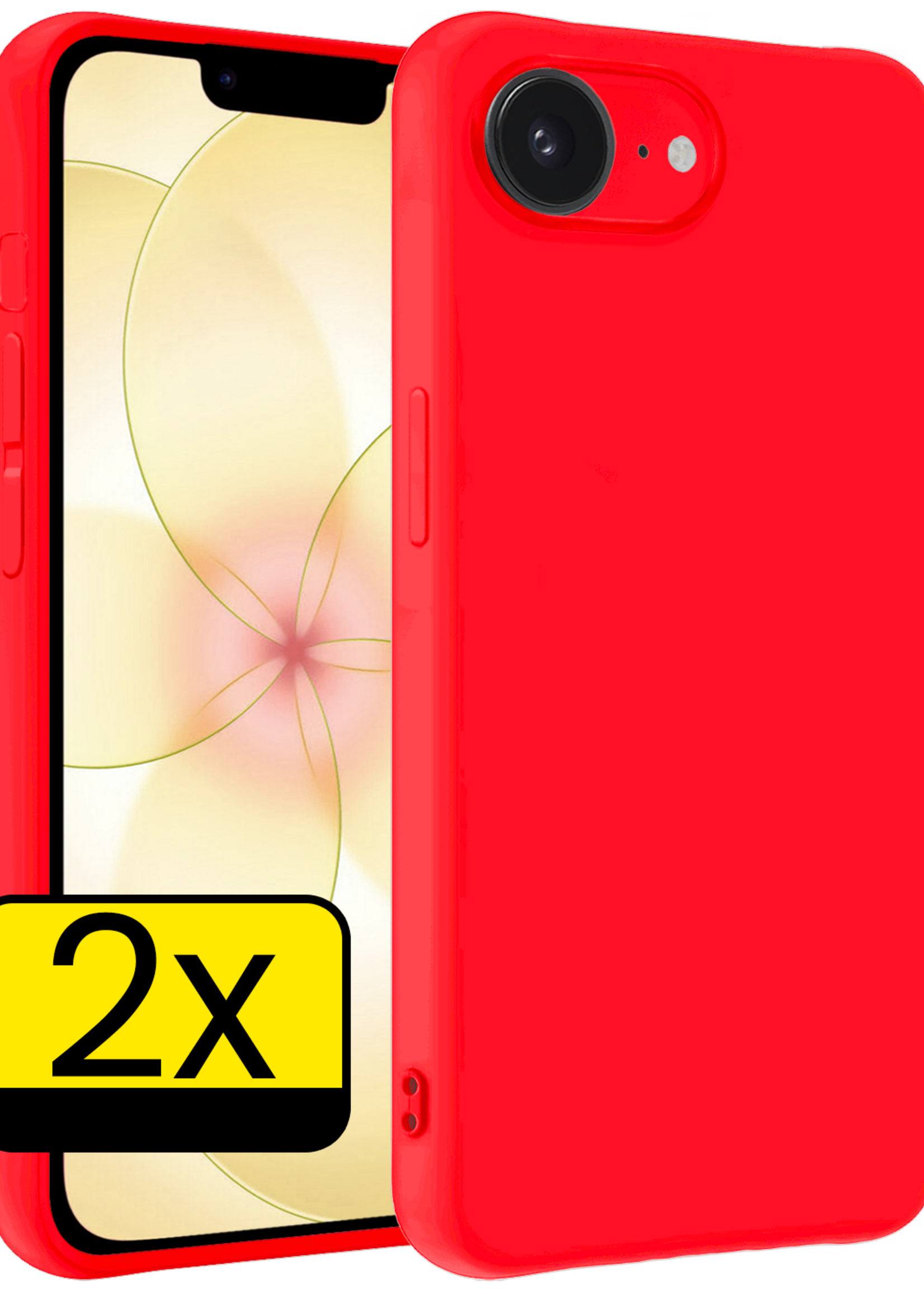 LUQ LUQ iPhone 17e Hoesje Siliconen - Rood - 2 PACK
