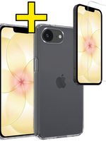 LUQ LUQ iPhone 17e Hoesje Siliconen Met Screenprotector Met Dichte Notch - Transparant