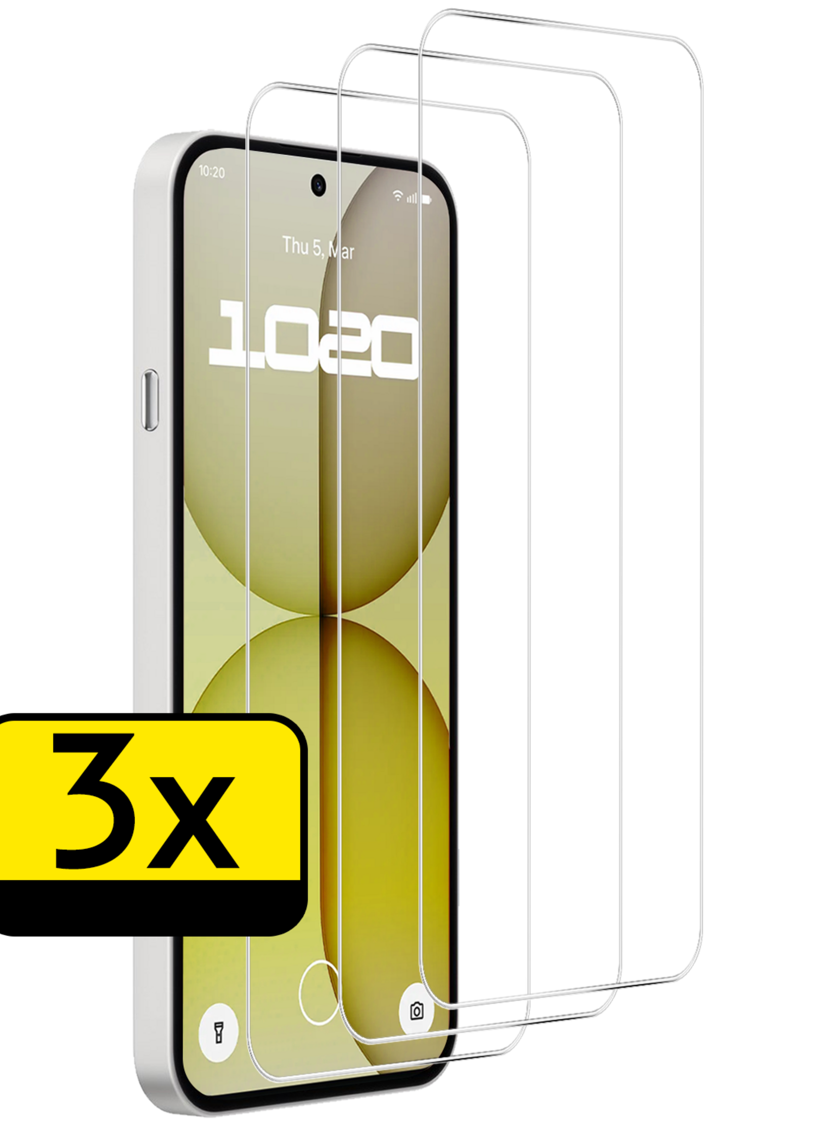 LUQ LUQ Nothing Phone (4a) Screenprotector Glas  - 3 PACK