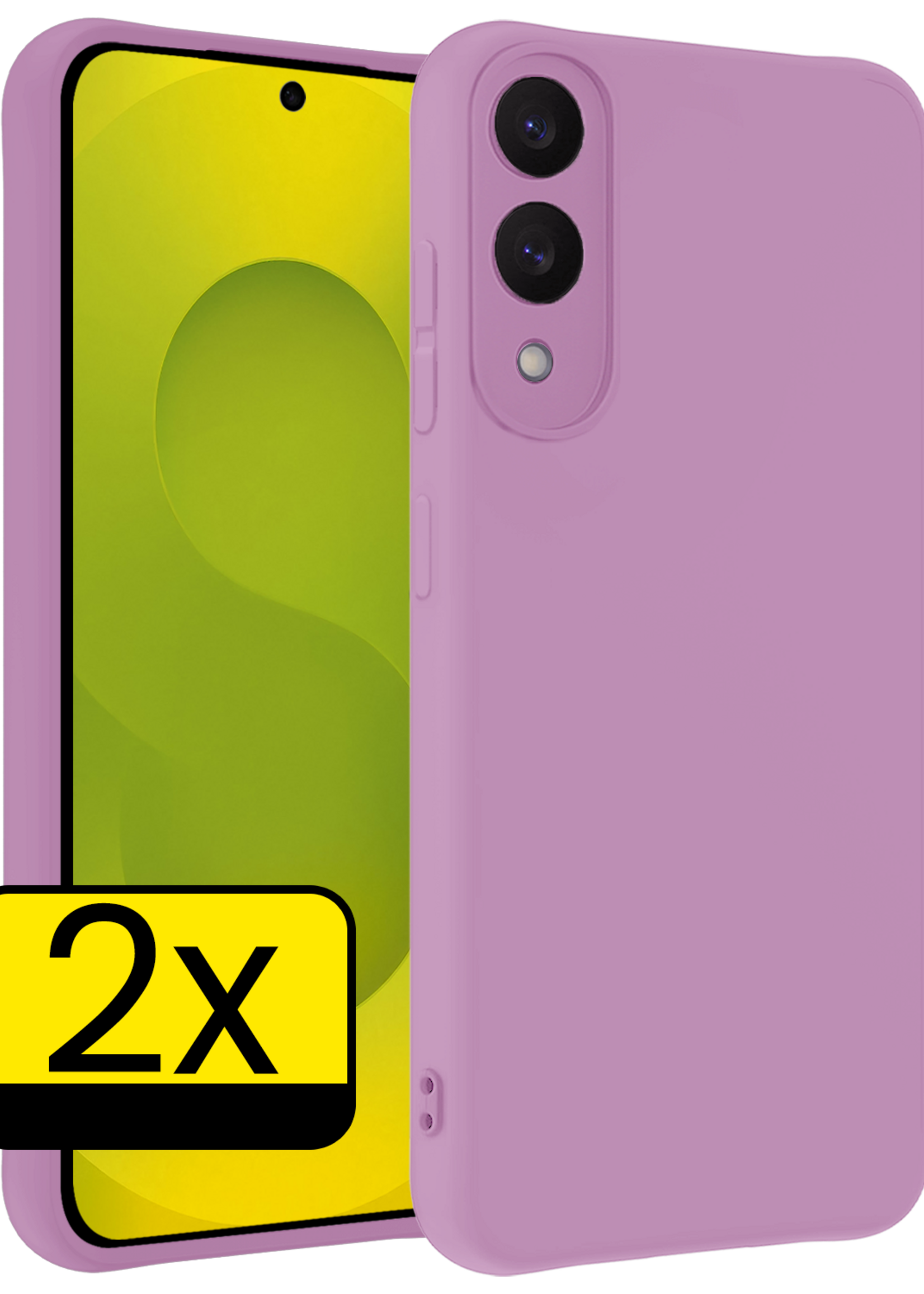 LUQ LUQ Samsung Galaxy S25 Edge Hoesje Siliconen - Lila - 2 PACK