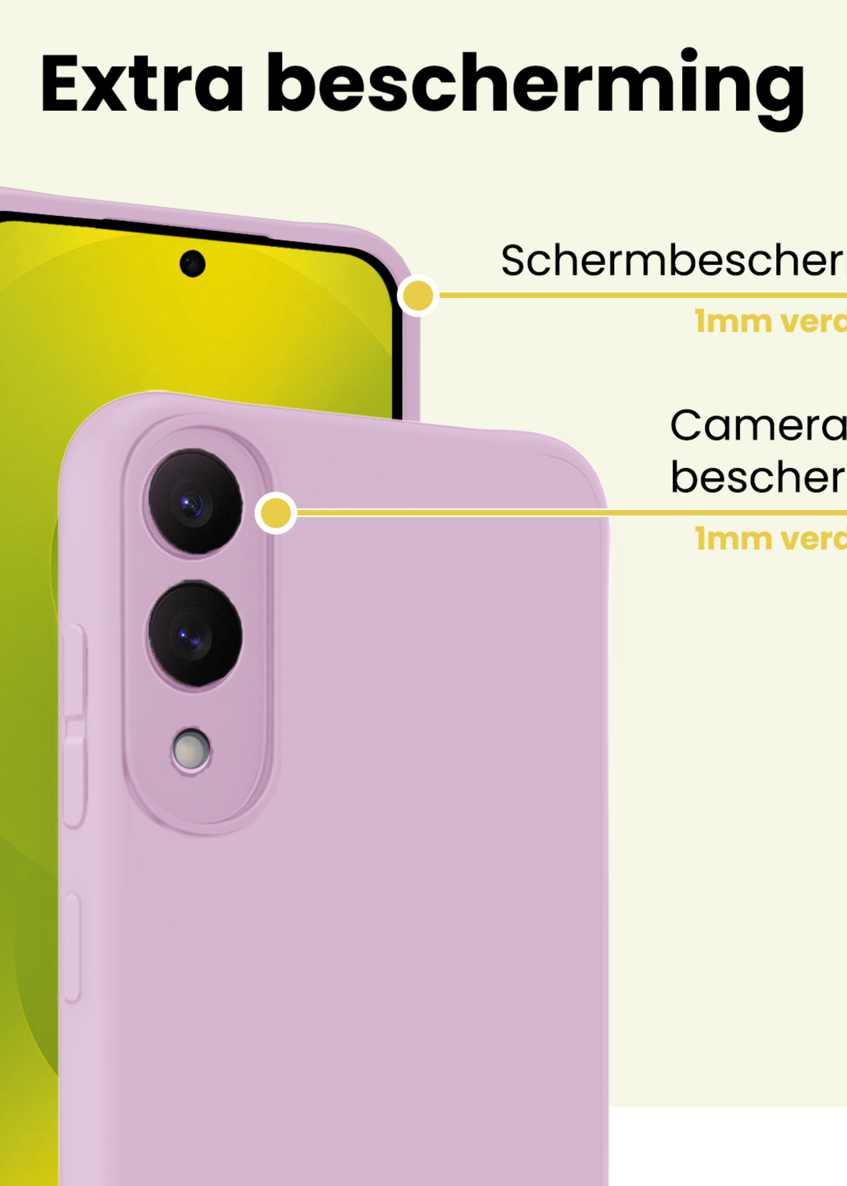 LUQ LUQ Samsung Galaxy S25 Edge Hoesje Siliconen Met Screenprotector - Lila