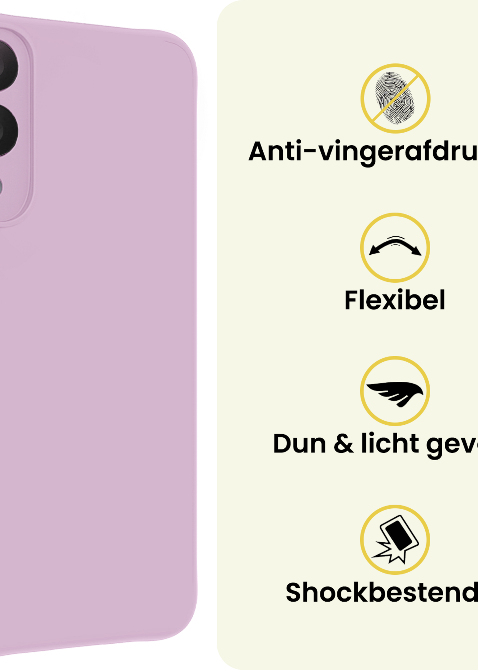 LUQ LUQ Samsung Galaxy S25 Edge Hoesje Siliconen Met 2x Screenprotector - Lila