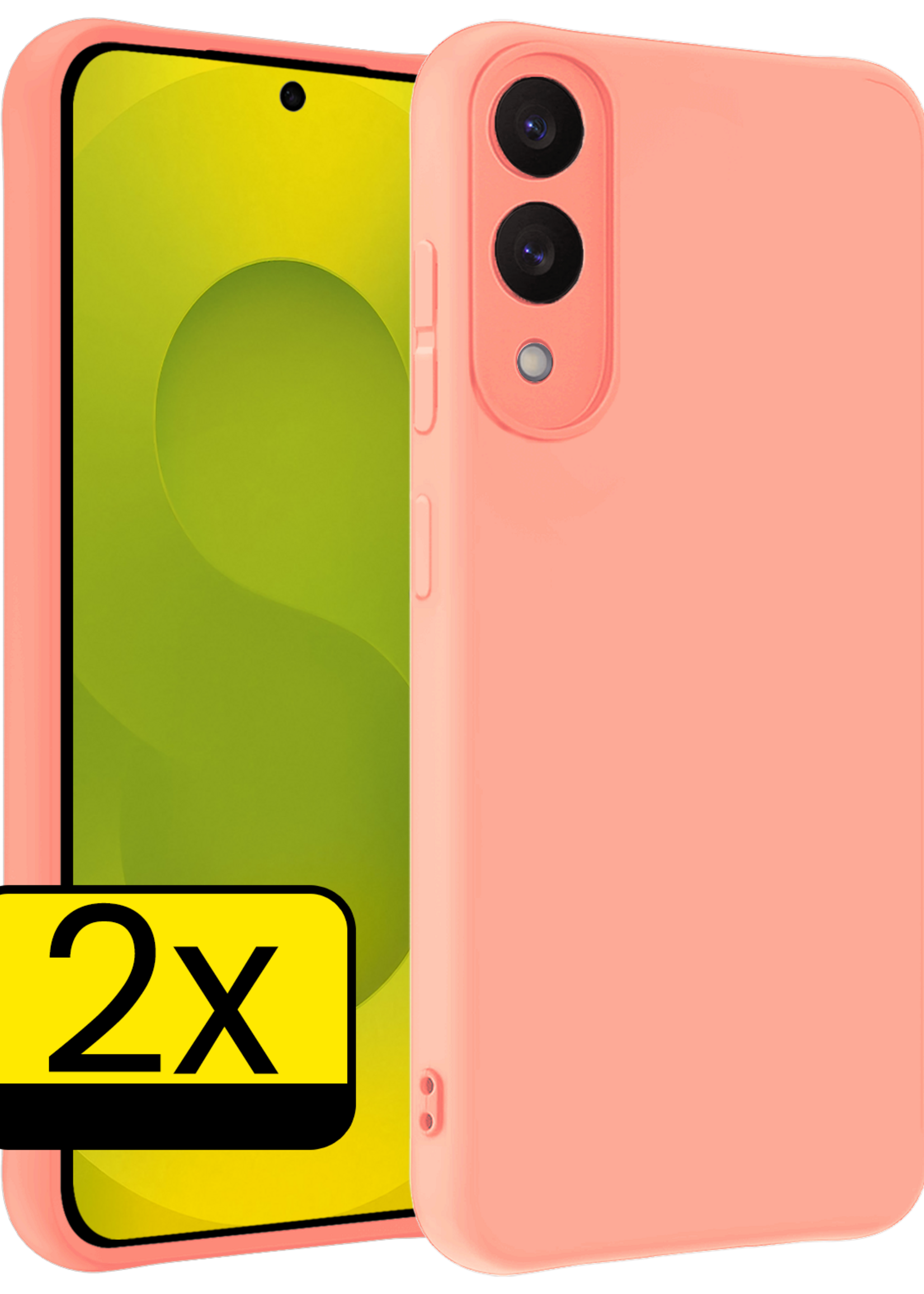 LUQ LUQ Samsung Galaxy S25 Edge Hoesje Siliconen - Lichtroze - 2 PACK