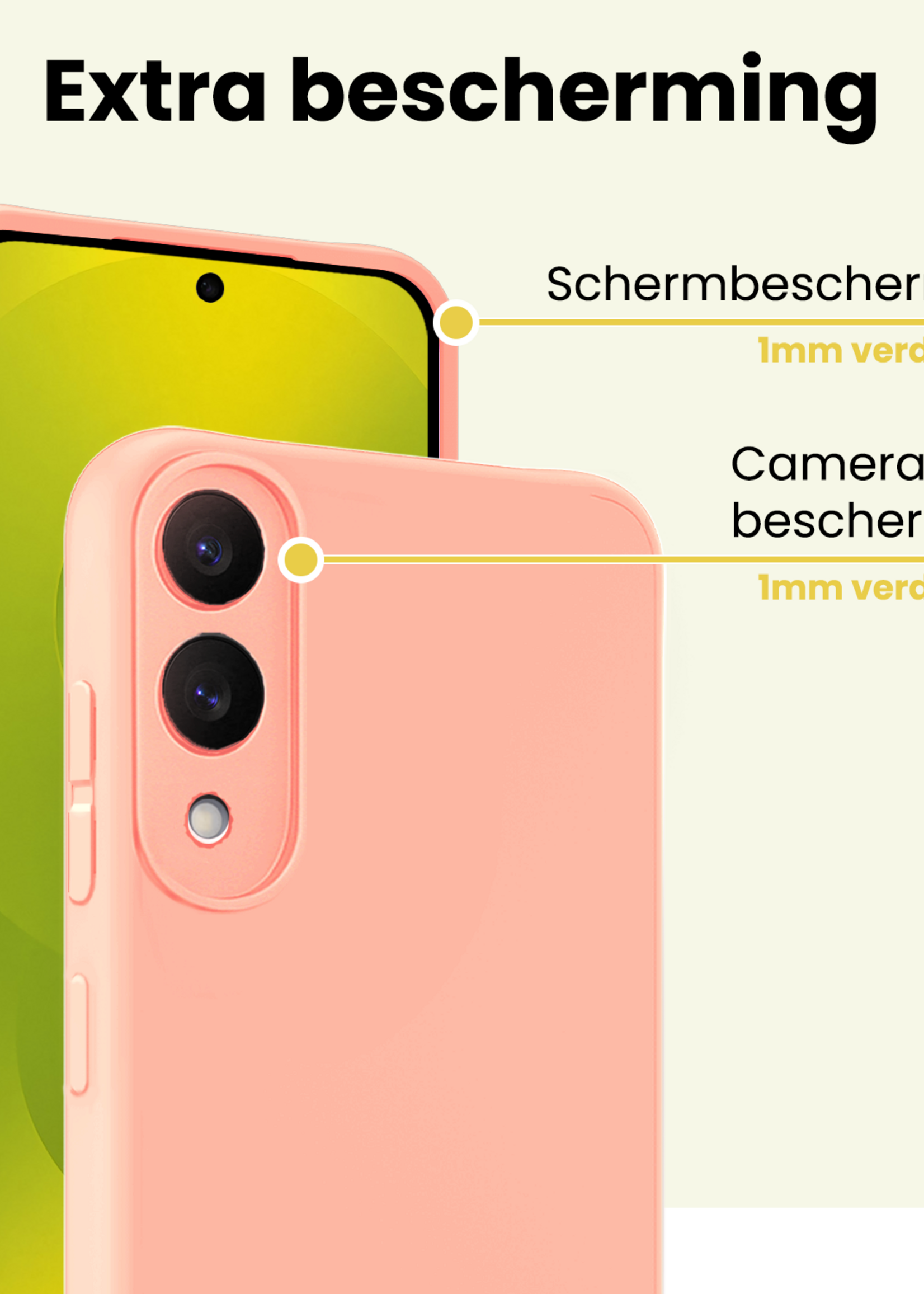 LUQ LUQ Samsung Galaxy S25 Edge Hoesje Siliconen Met Screenprotector - Lichtroze