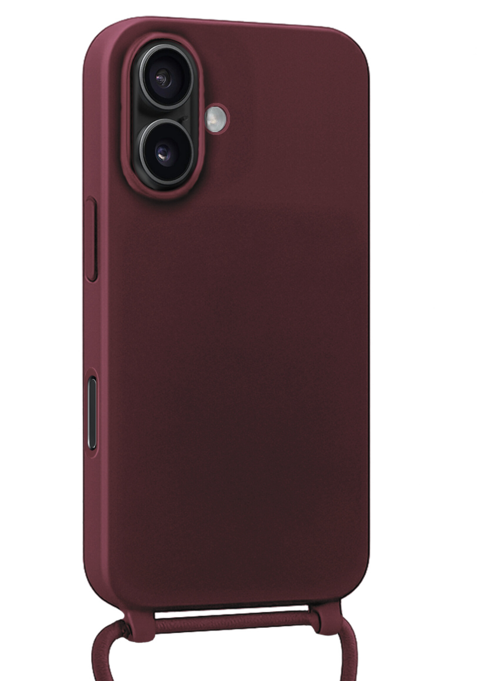 LUQ LUQ iPhone 17 Hoesje met Koord Met 2x Screenprotector - Aubergine
