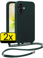 LUQ LUQ iPhone 17 Hoesje met Koord - Donkergroen - 2 PACK