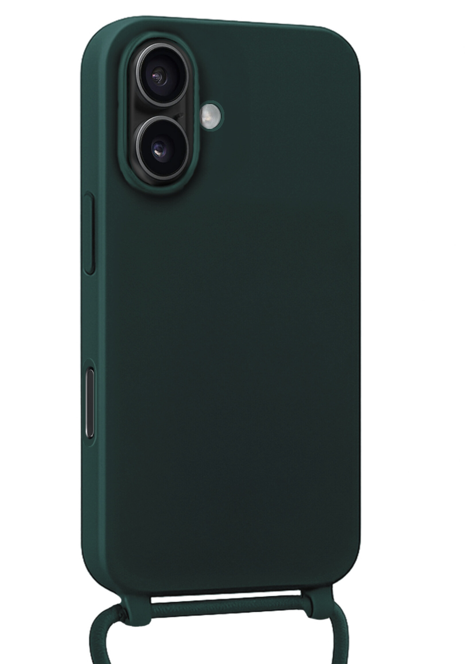 LUQ LUQ iPhone 17 Hoesje met Koord Met Screenprotector - Donkergroen