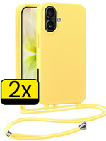 LUQ LUQ iPhone 17 Hoesje met Koord - Geel - 2 PACK