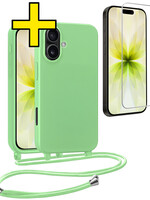 LUQ LUQ iPhone 17 Hoesje met Koord Met Screenprotector - Groen
