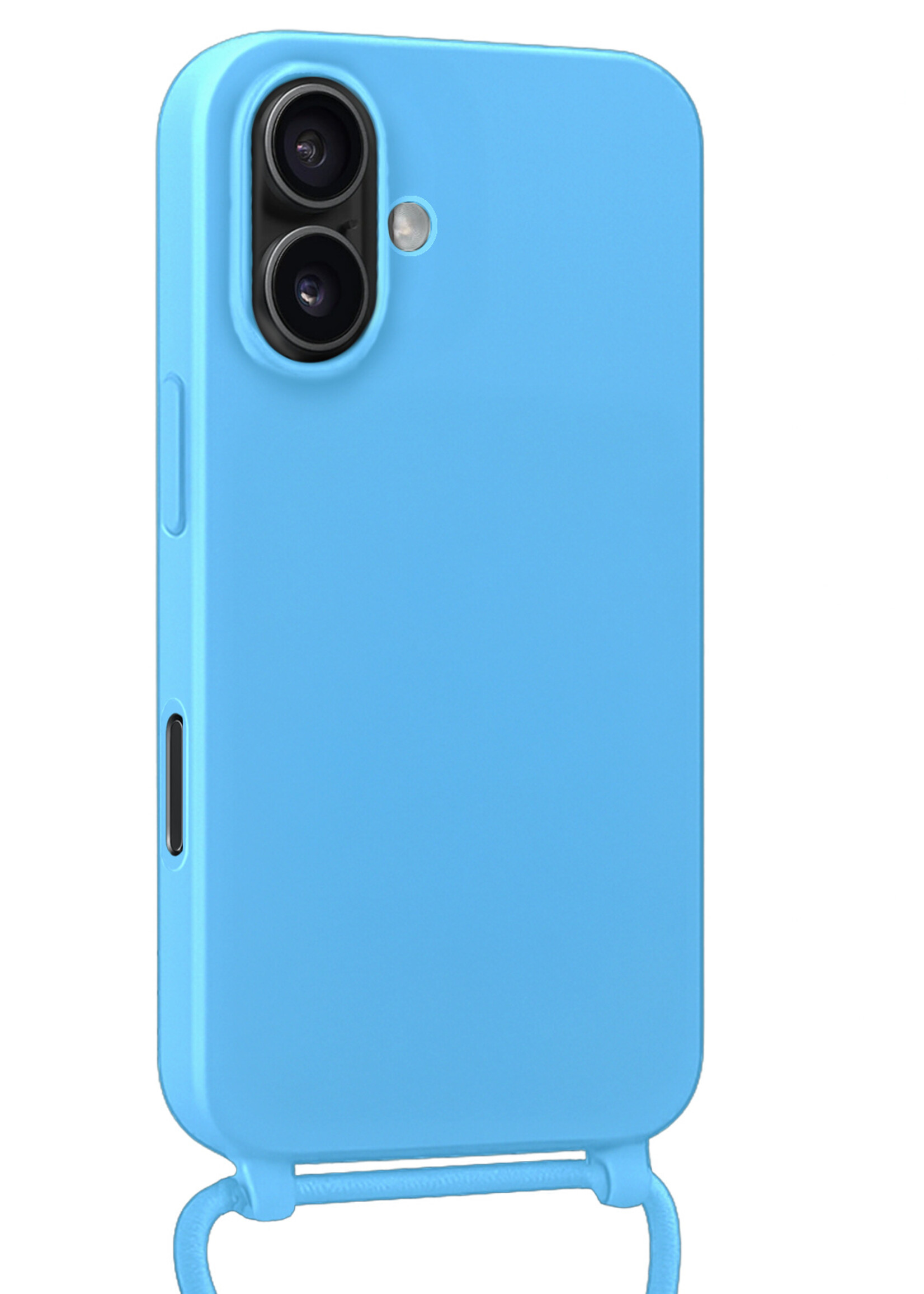 LUQ LUQ iPhone 17 Hoesje met Koord Met Screenprotector - Lichtblauw