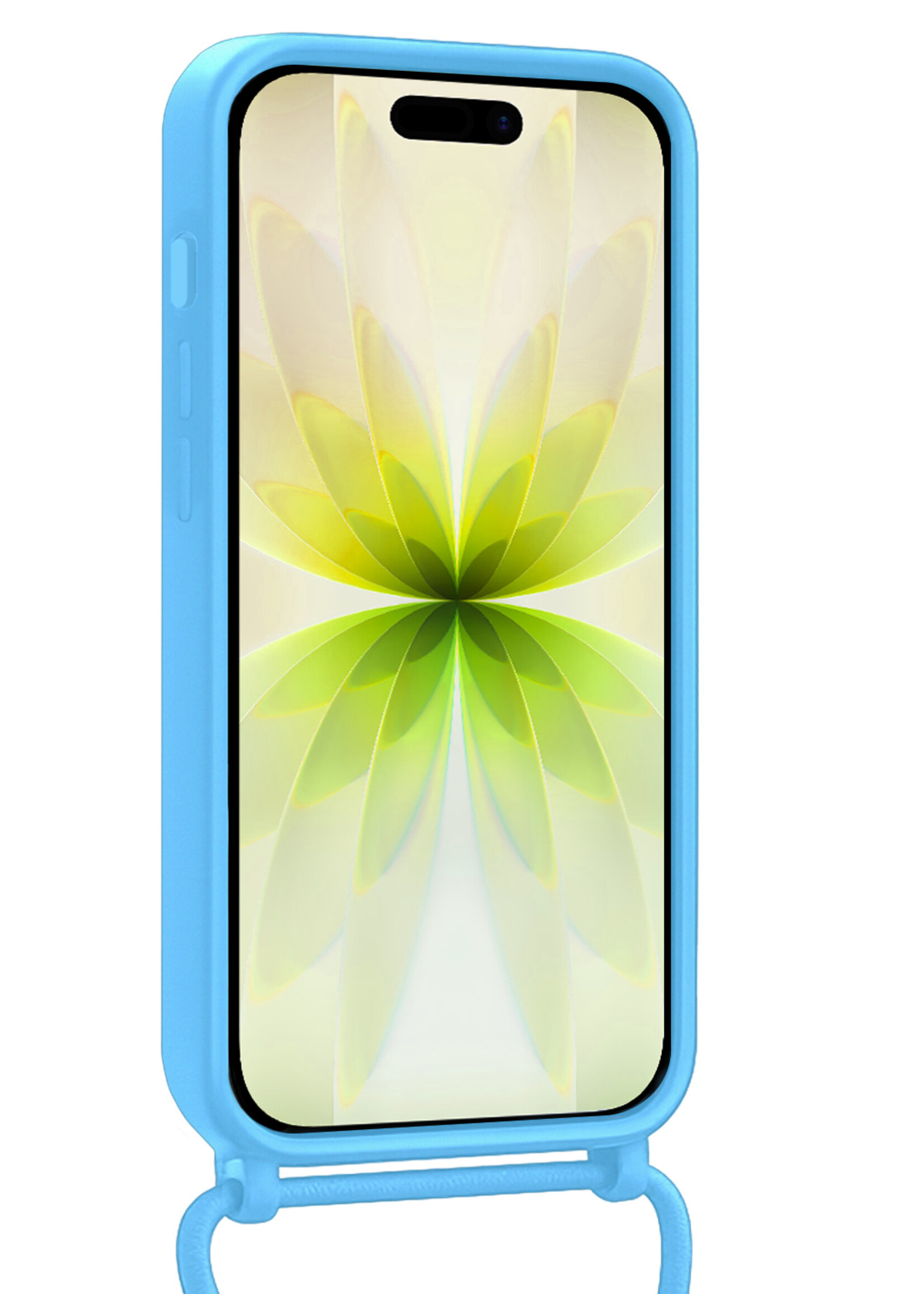 LUQ LUQ iPhone 17 Hoesje met Koord Met 2x Screenprotector - Lichtblauw