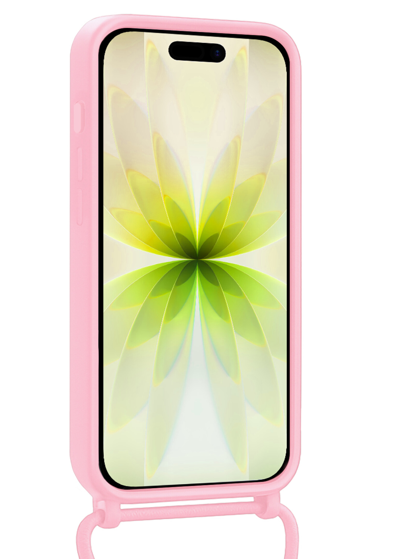 LUQ LUQ iPhone 17 Hoesje met Koord Met Screenprotector - Lichtroze