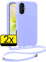 LUQ LUQ iPhone 17 Hoesje met Koord - Lila - 2 PACK