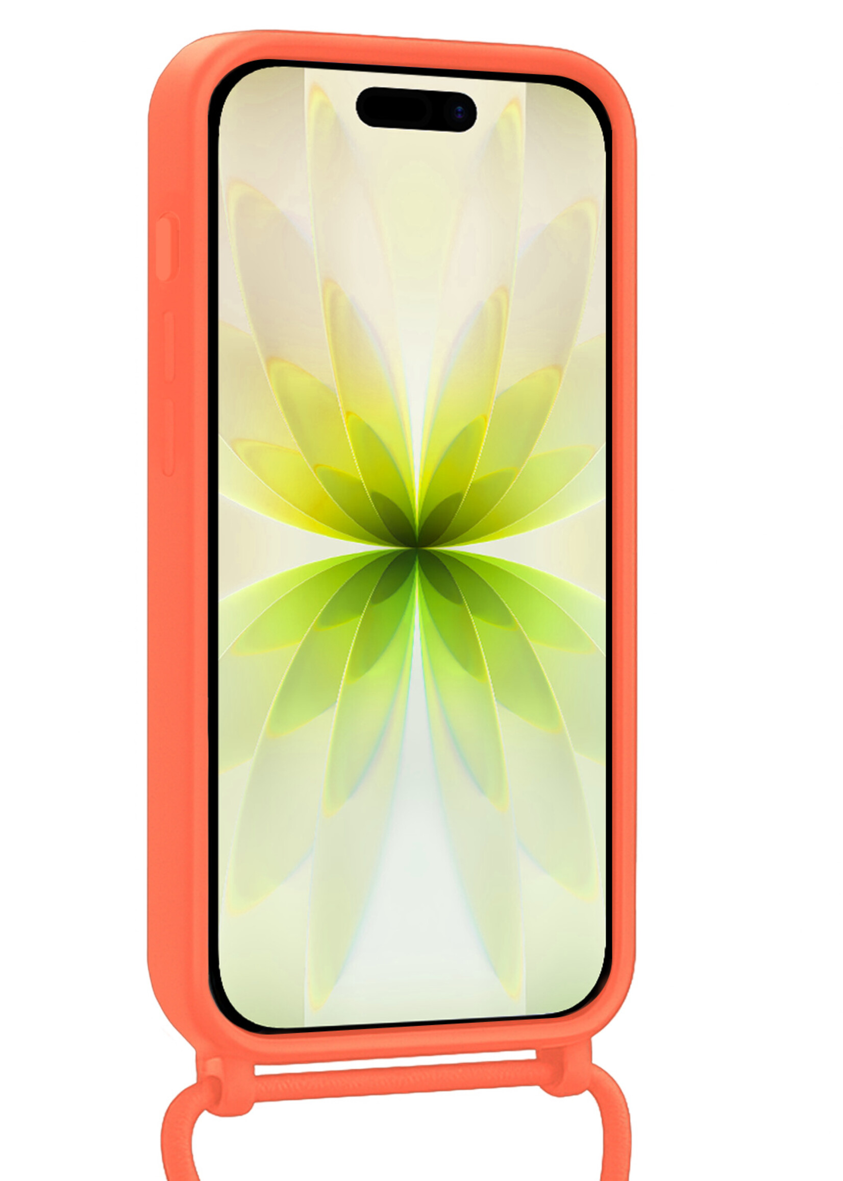 LUQ LUQ iPhone 17 Hoesje met Koord Met 2x Screenprotector - Papaya