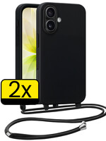 LUQ LUQ iPhone 17 Hoesje met Koord - Zwart - 2 PACK