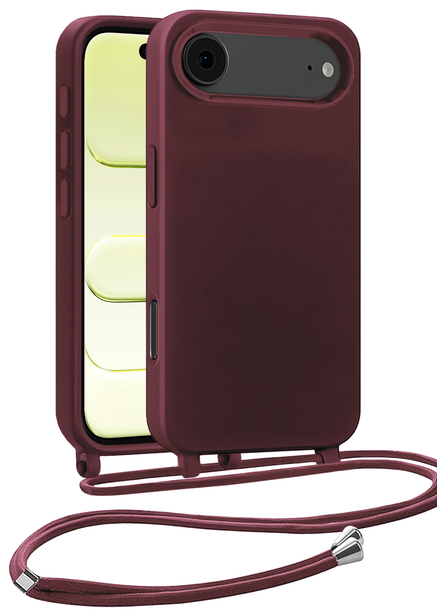 LUQ LUQ iPhone Air Hoesje met Koord - Aubergine