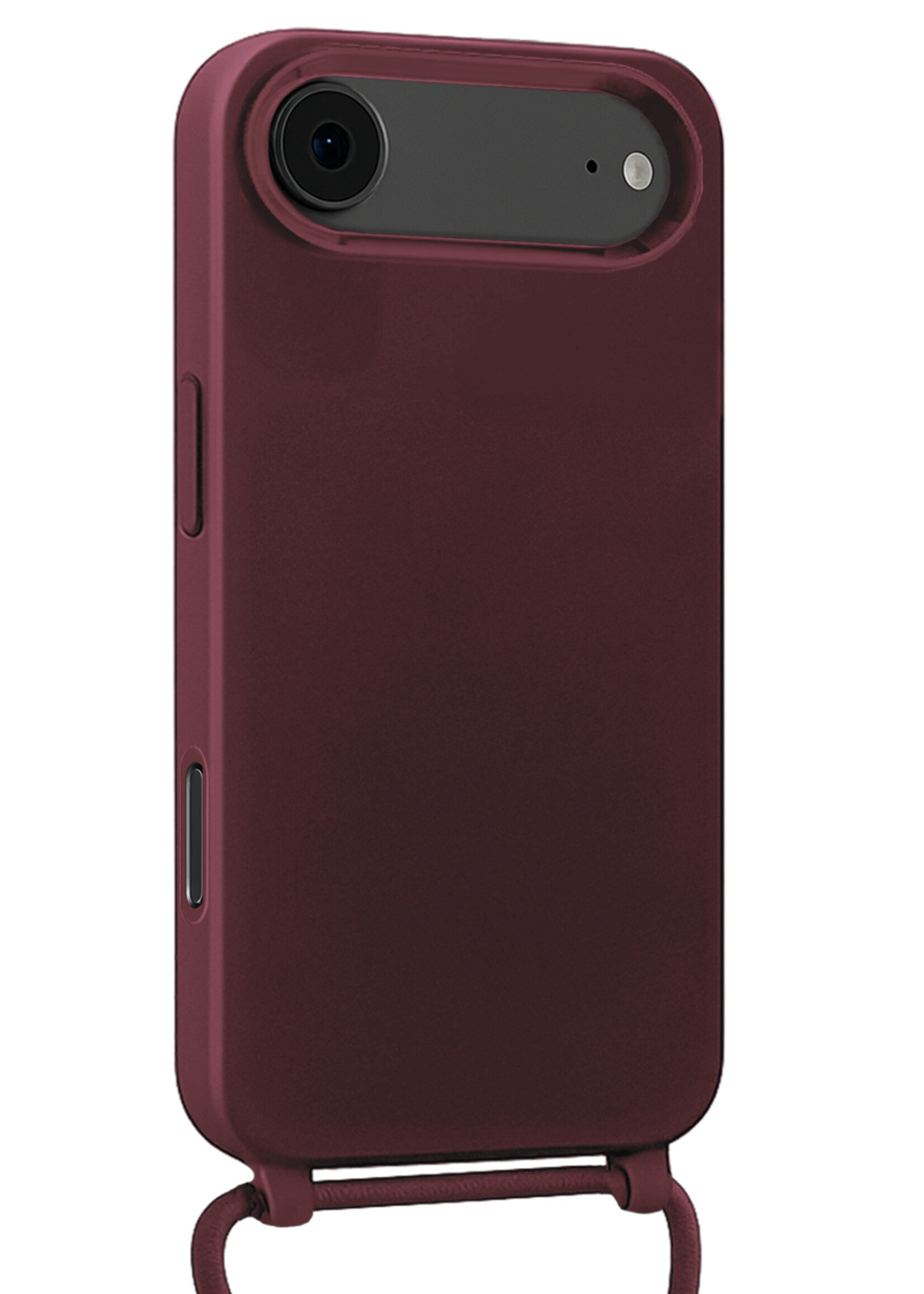 LUQ LUQ iPhone Air Hoesje met Koord Met 2x Screenprotector - Aubergine