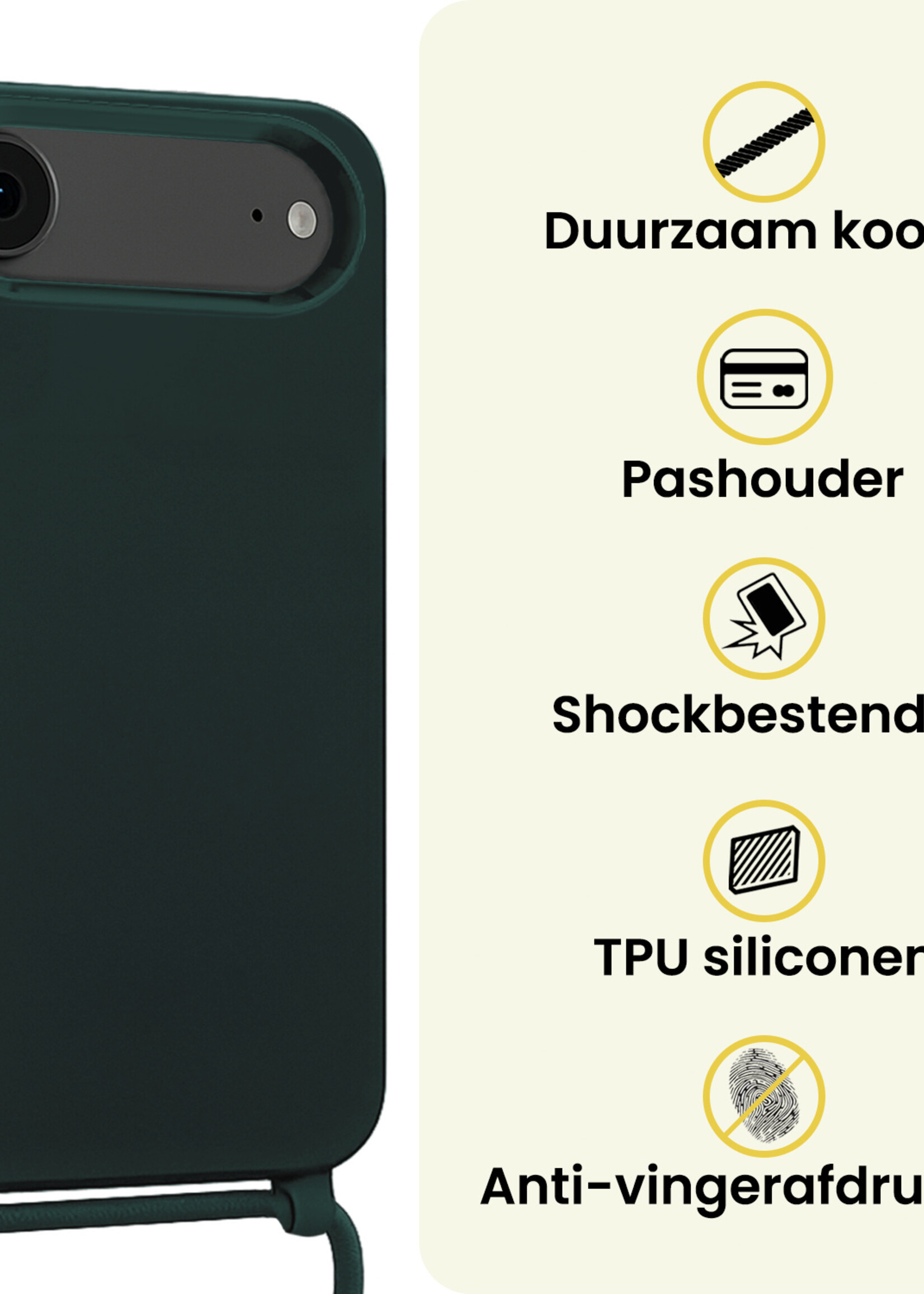 LUQ LUQ iPhone Air Hoesje met Koord - Donkergroen