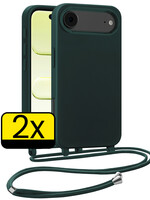 LUQ LUQ iPhone Air Hoesje met Koord - Donkergroen - 2 PACK