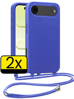 LUQ LUQ iPhone Air Hoesje met Koord - Fel Blauw - 2 PACK