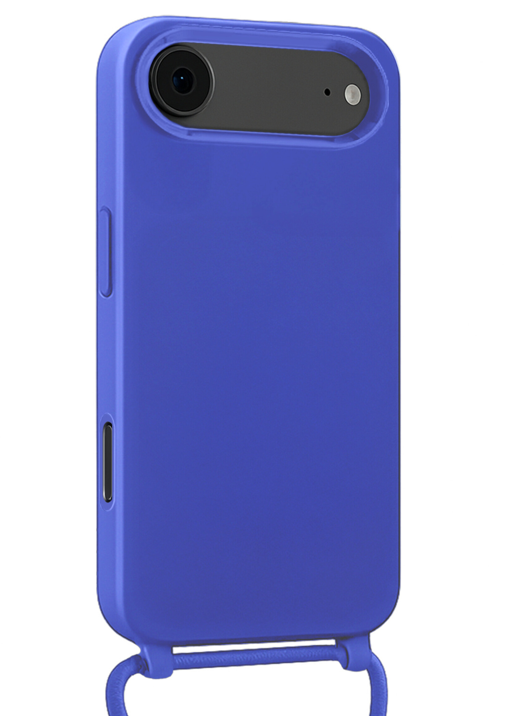 LUQ LUQ iPhone Air Hoesje met Koord Met 2x Screenprotector - Fel Blauw