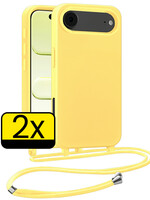 LUQ LUQ iPhone Air Hoesje met Koord - Geel - 2 PACK