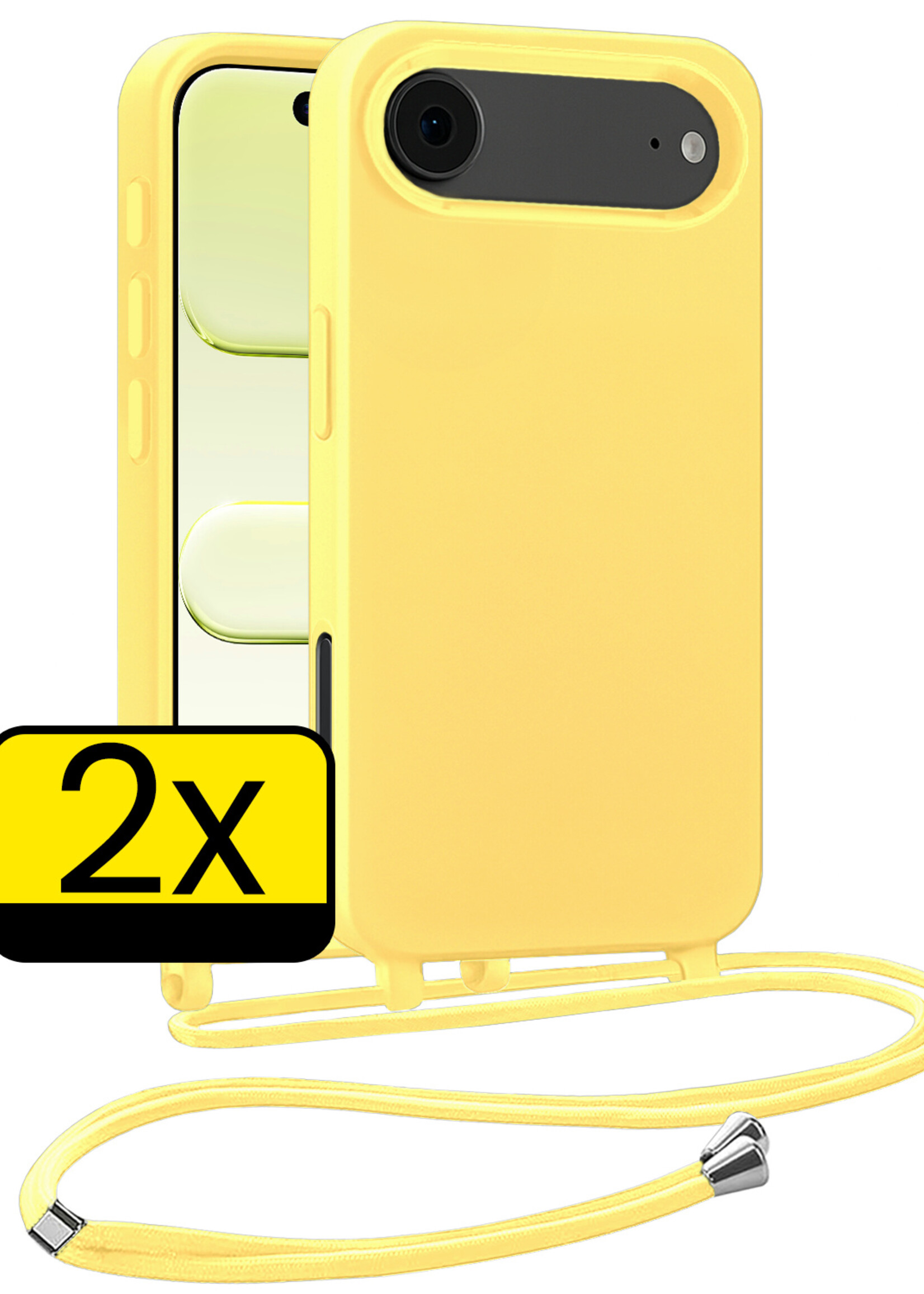 LUQ LUQ iPhone Air Hoesje met Koord - Geel - 2 PACK