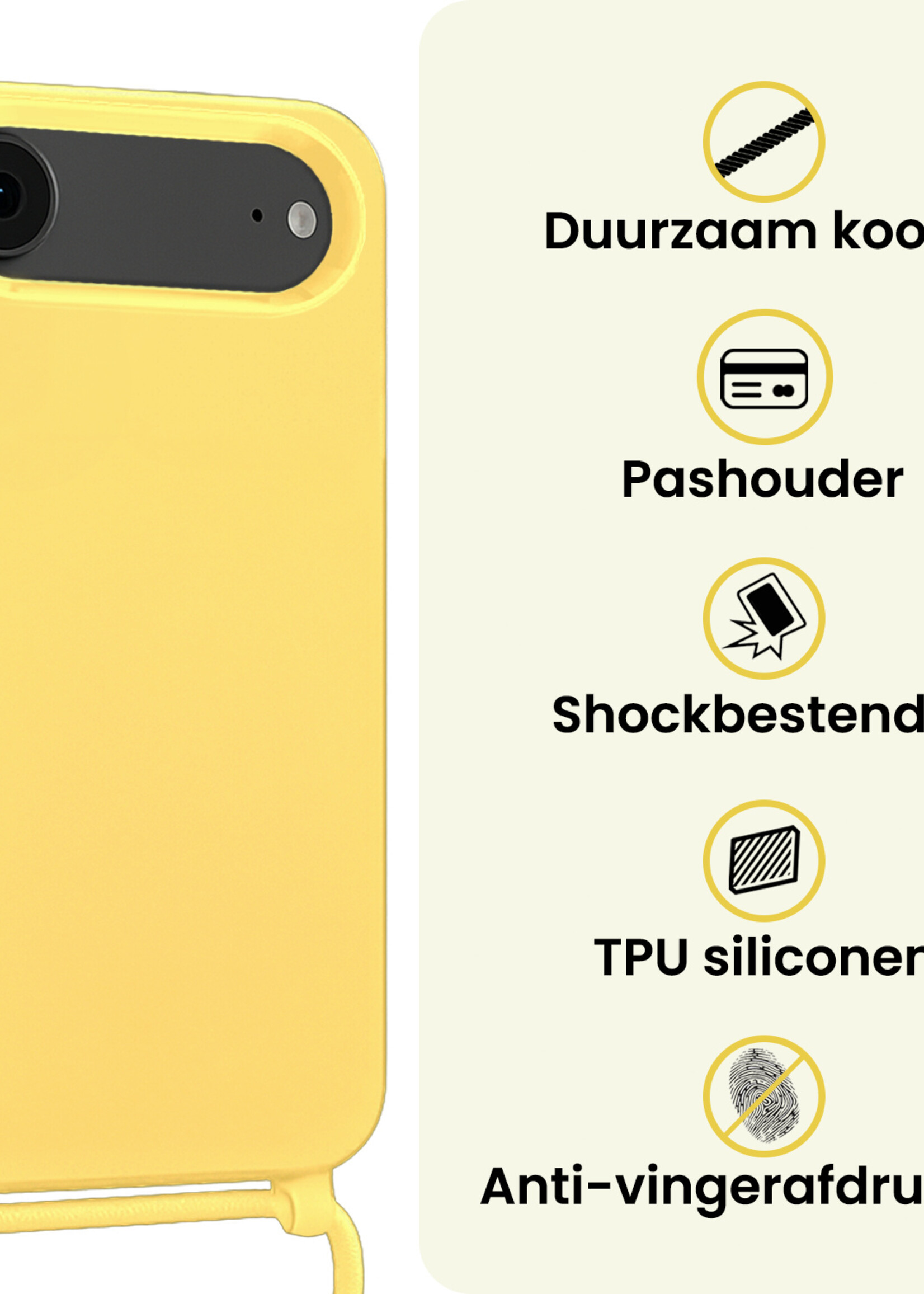 LUQ LUQ iPhone Air Hoesje met Koord - Geel - 2 PACK