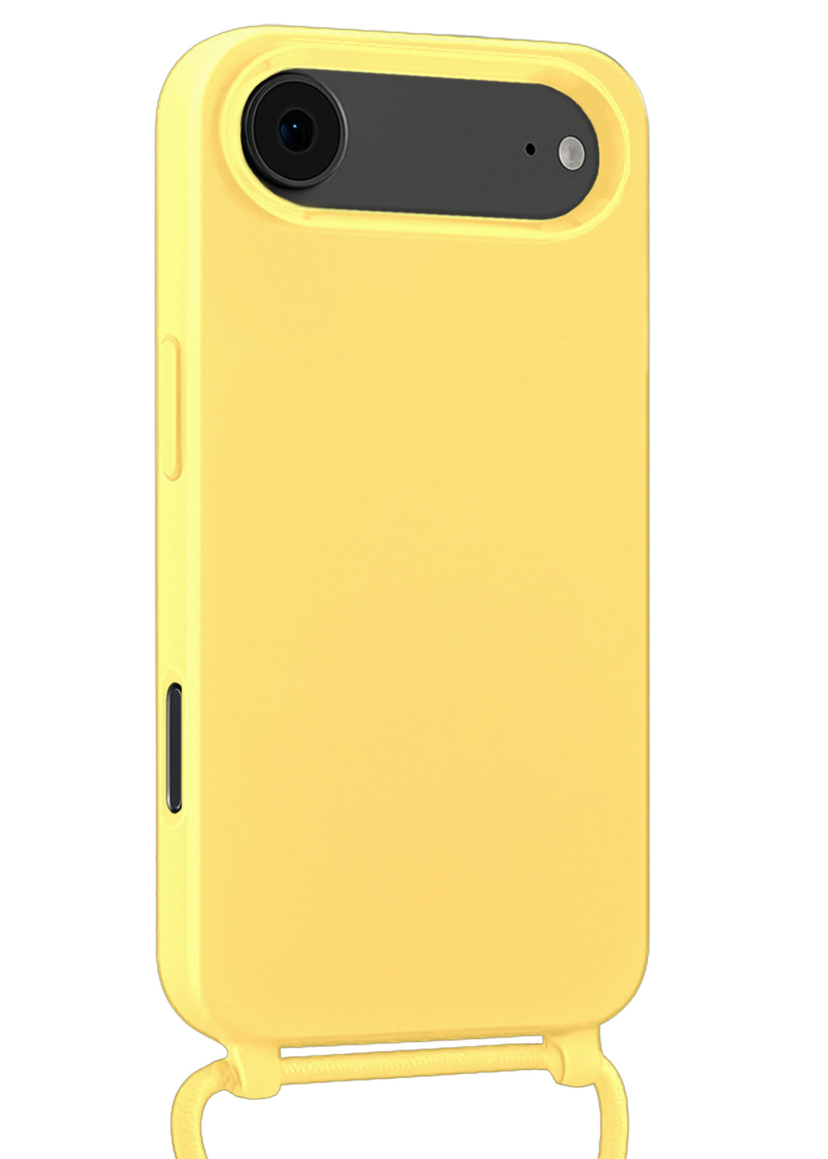 LUQ LUQ iPhone Air Hoesje met Koord Met 2x Screenprotector - Geel