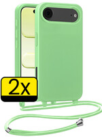 LUQ LUQ iPhone Air Hoesje met Koord - Groen - 2 PACK