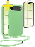LUQ LUQ iPhone Air Hoesje met Koord Met Screenprotector - Groen