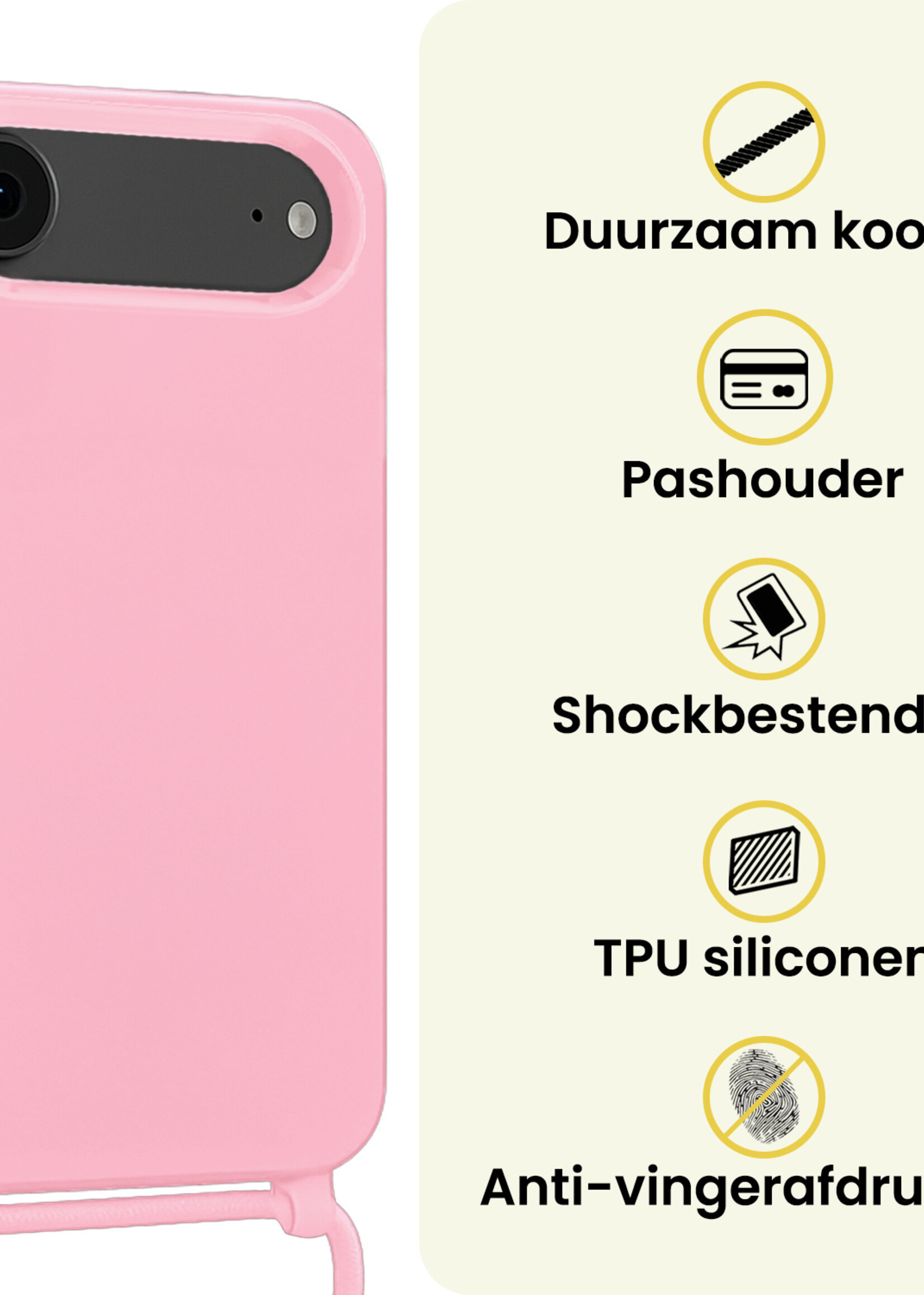 LUQ LUQ iPhone Air Hoesje met Koord - Lichtroze