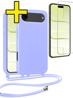 LUQ LUQ iPhone Air Hoesje met Koord Met Screenprotector - Lila